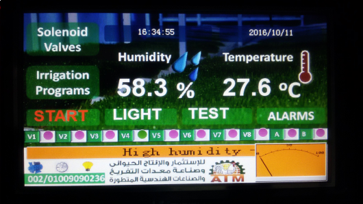 لوحات تحكم في الري  للزراعه بدون تربه وغرف استنبات الشعير تاتش